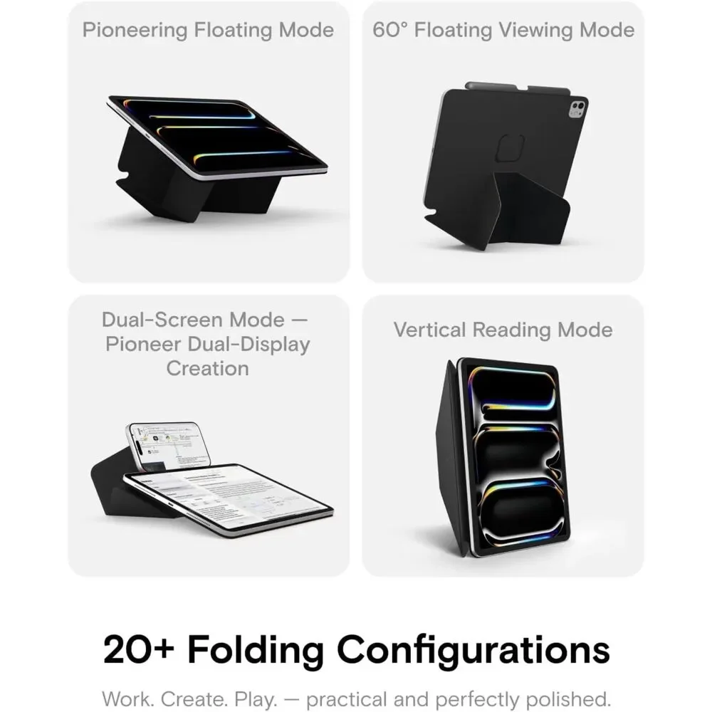 MOFT Dynamic Folio Case for iPad Air 11 M4 M2 10.9 Jet Black Magnetic Stand